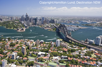 シドニー港上空より（Aerial View of Sydney Ports）